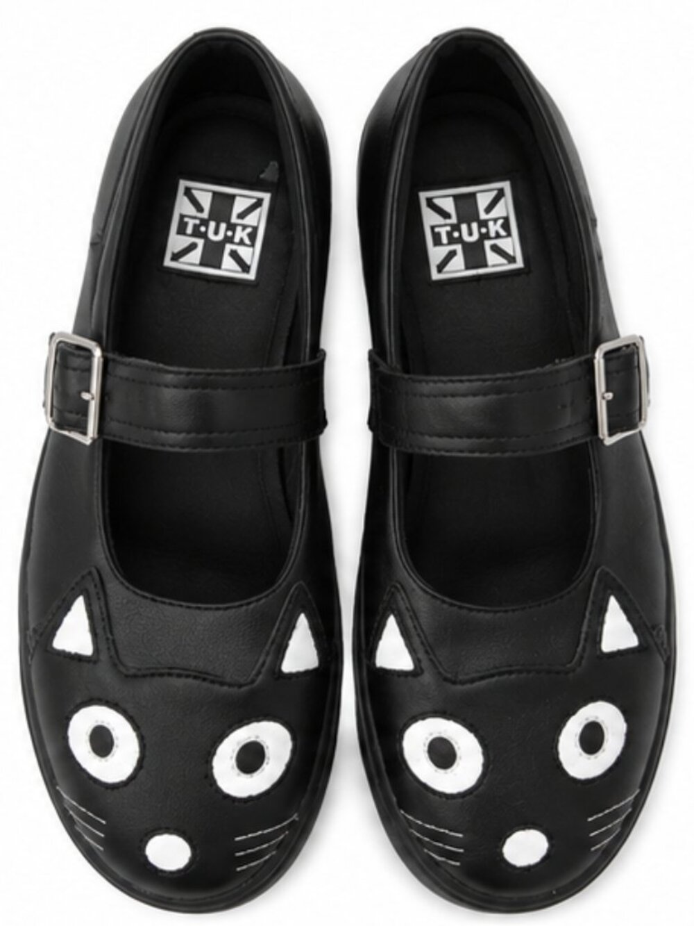 T.U.K. Black Cat Mary Jane Platform Shoes Goth Punk Women's
